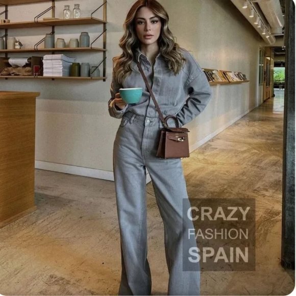 ZARA TRF LONG DENIM JUMPSUIT - Picture 2 of 10